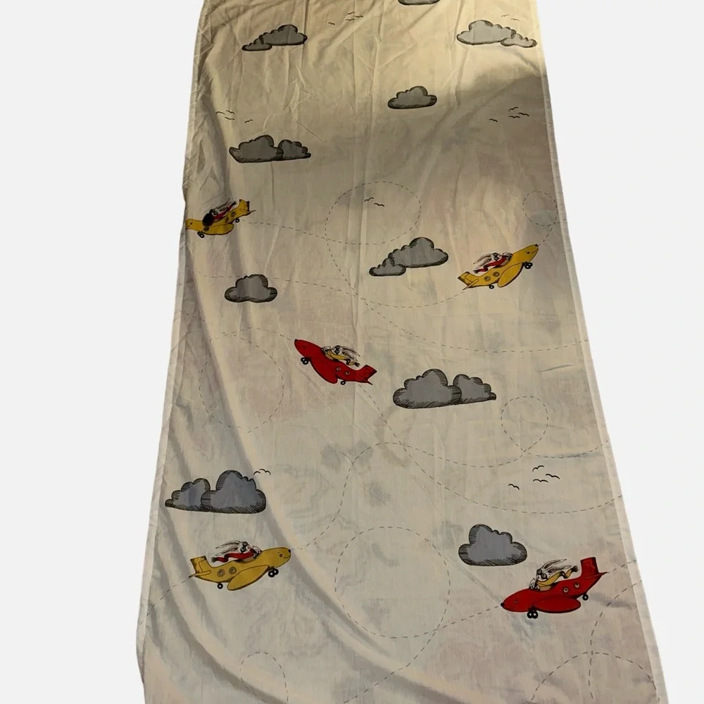 IKEA FLYGNING Curtain Panel Vintage 1999 Bunny In Plane 47” Width 97” Length